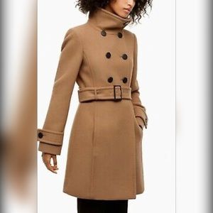 Babaton Tan Double-Breasted Coat
